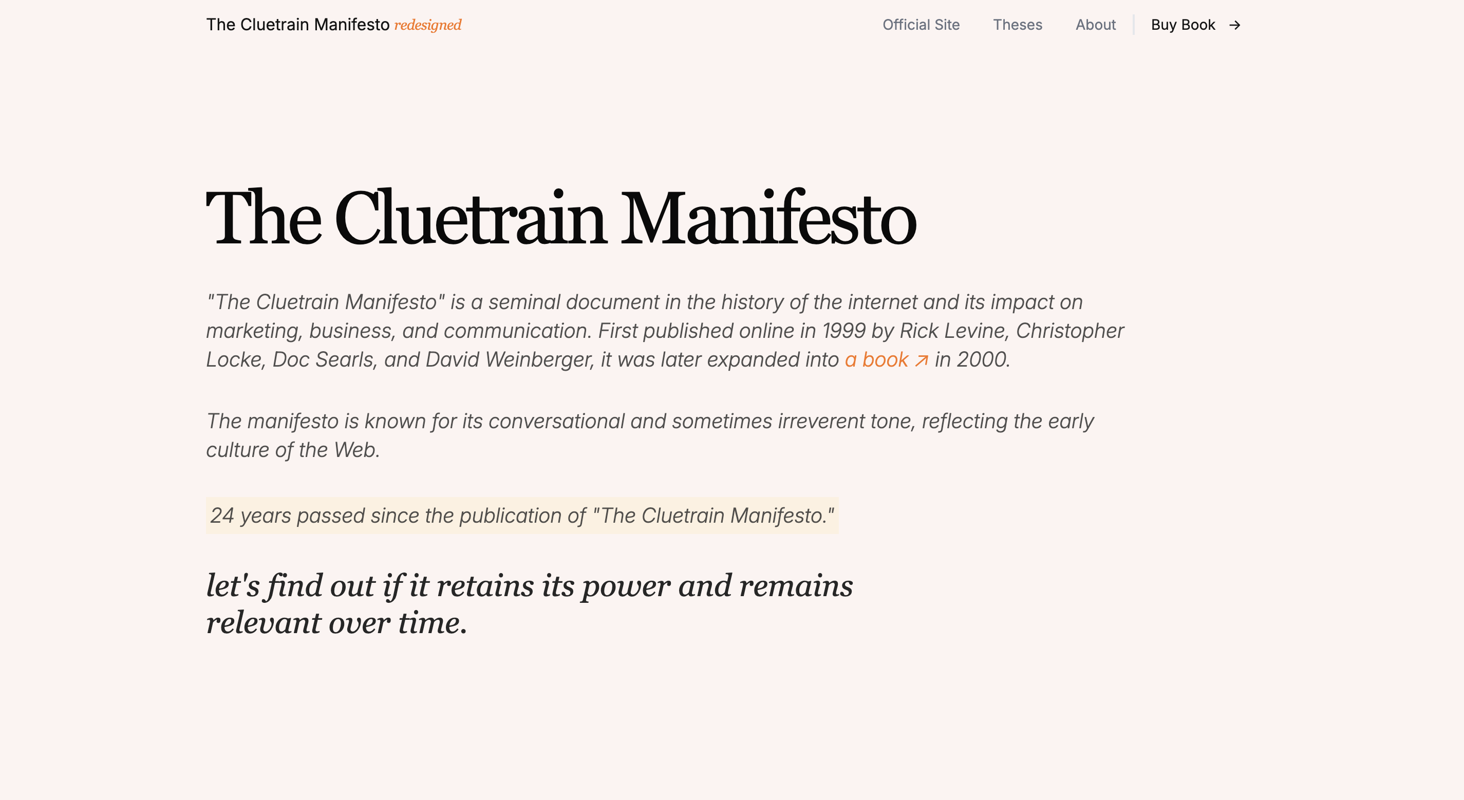 Cluetrain Manifesto